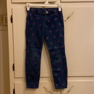 Girls CUTE Shiny Heart’s Jegging! Size 8